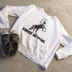 LANE SEVEN/“KINGS OF LEON” WHITE LOGO CREWNECK SWEATSHIRT